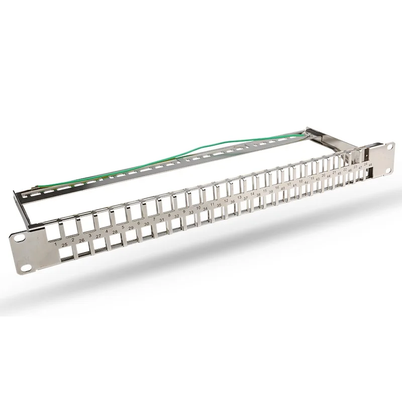 19 Inch 1U 48 Ports Blank Patch Panel Modular Type For Keystone Jacks