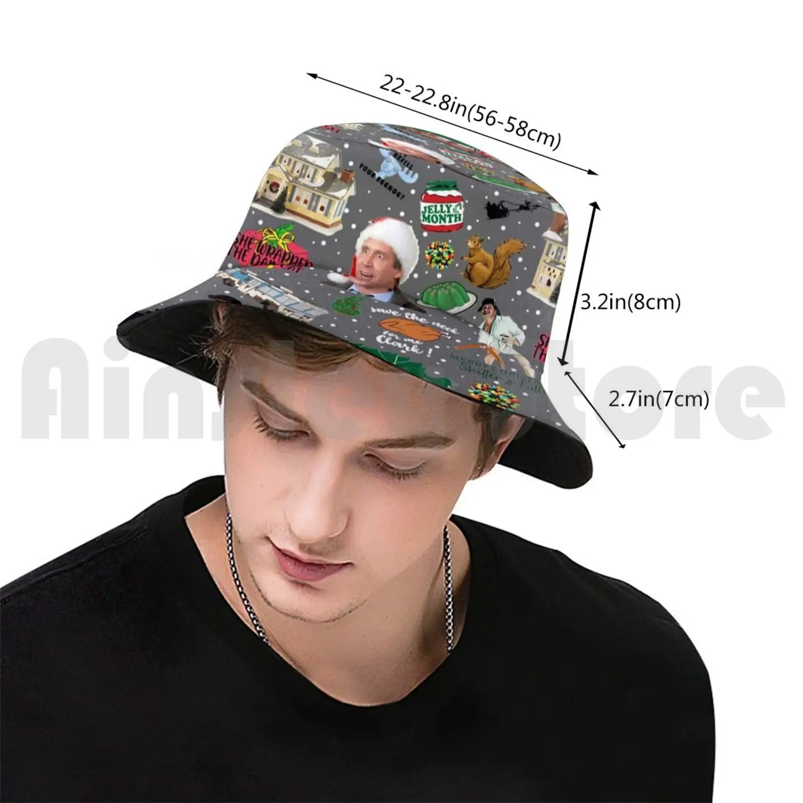 National Lampoons Christmas Vacation Sun Hat Foldable UV Protection Pattern Christmas Lampoons Eddie Griswold Movie