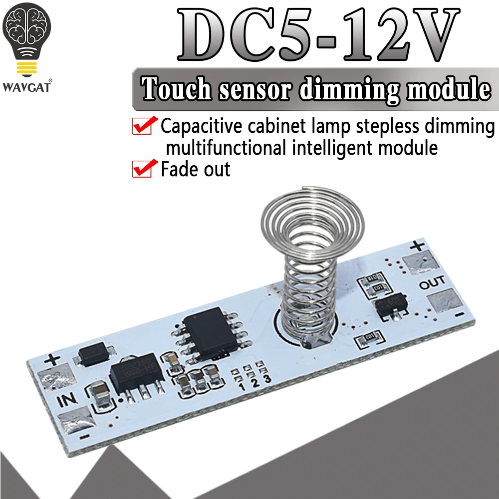 DC 12V pojemnościowy czujnik dotykowy przełącznik sprężyna śrubowa przełącznik ściemniacza LED 9-24V 30W 3A dla inteligentnego domu LED listwa oświetleniowa