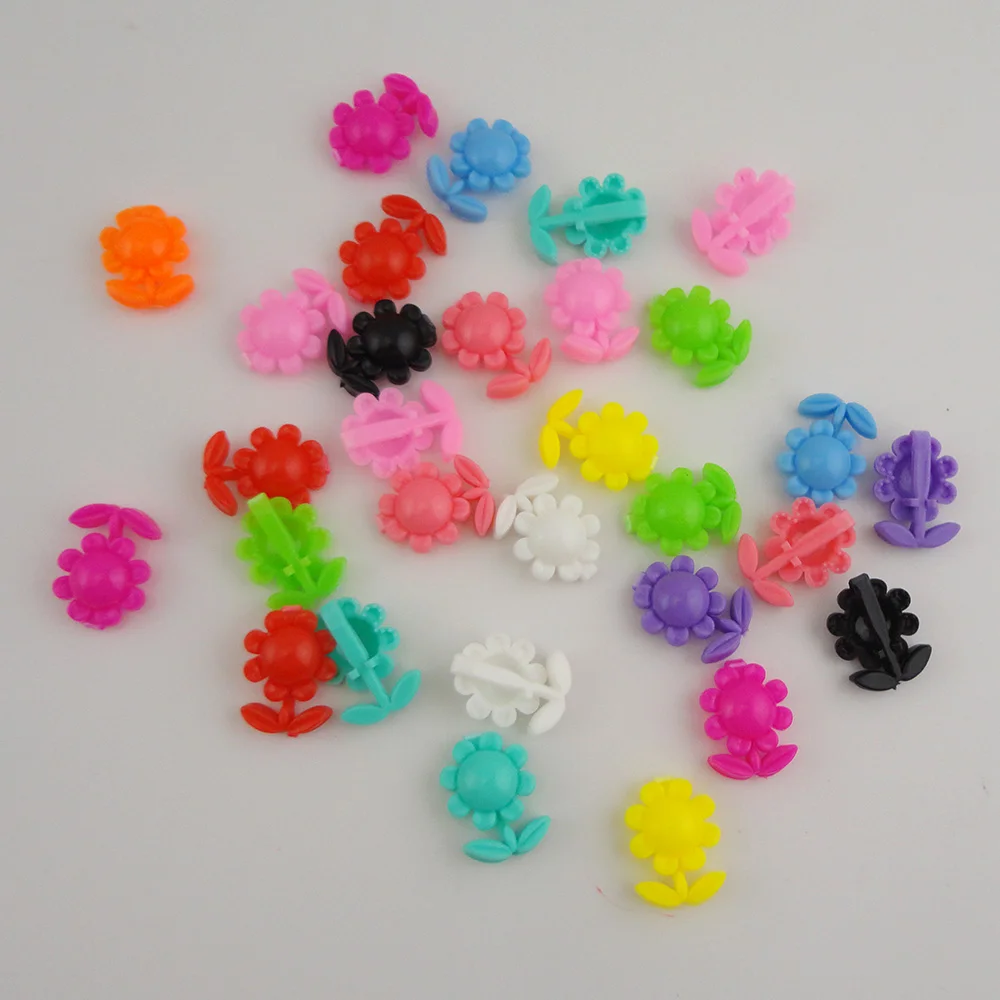 100PCS 1.2cm*2.3cm Chunky Fish Plastic Side Hairpins Sunflower Hair Clips for Kids Hair Accessories Frog Hair Barrettes