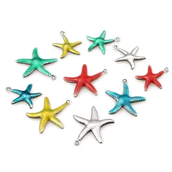 20pcs Stainless Steel Small Starfish Star Sea Enamel Shell Beach Charms Lovely DIY Pendant Necklace Bracelet Jewelry Making