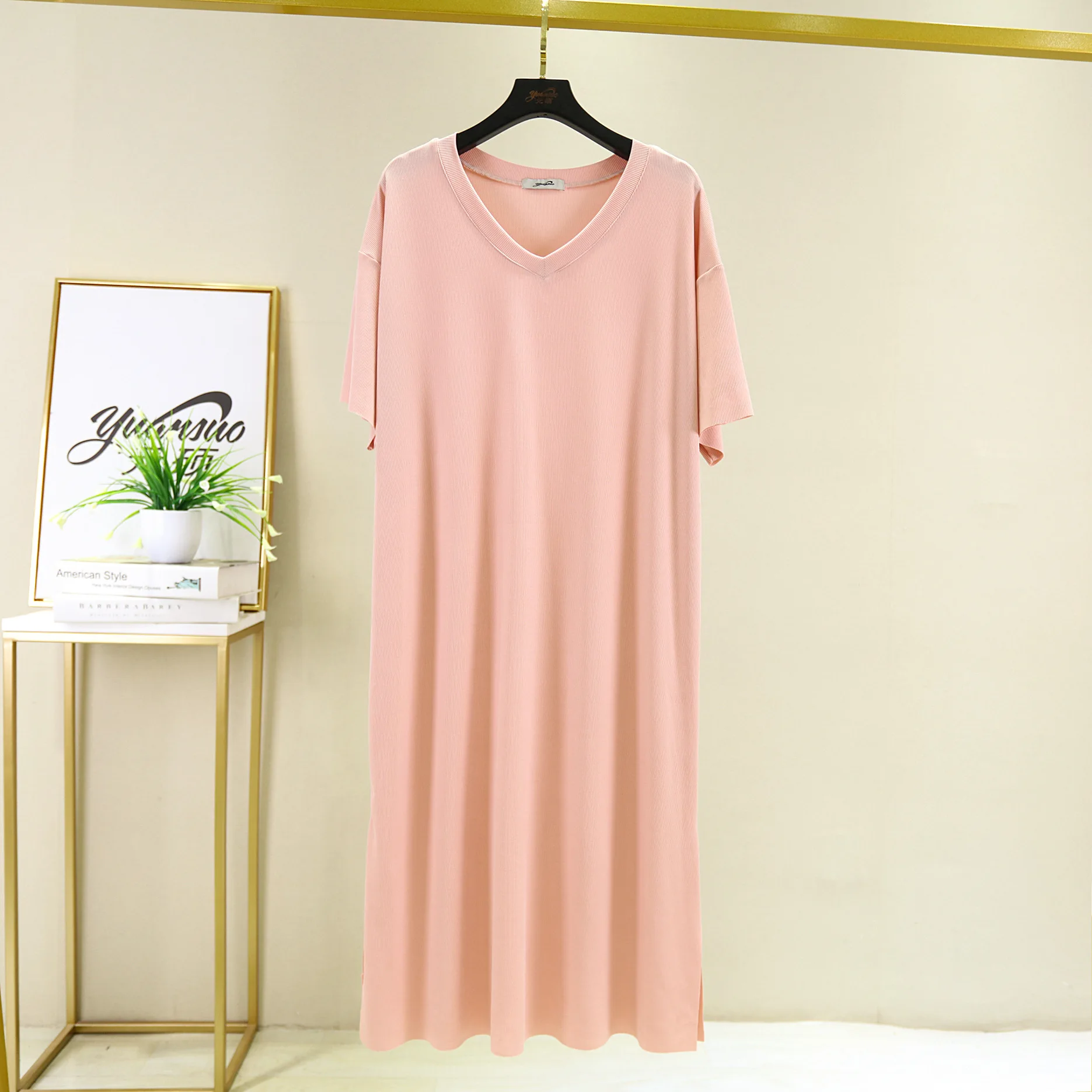 Women Nightgowns Summer Sleepwear Casual Night Dresses Plus Size Short Sleeve Loose Nightdress Lounge Wear Home Clothes