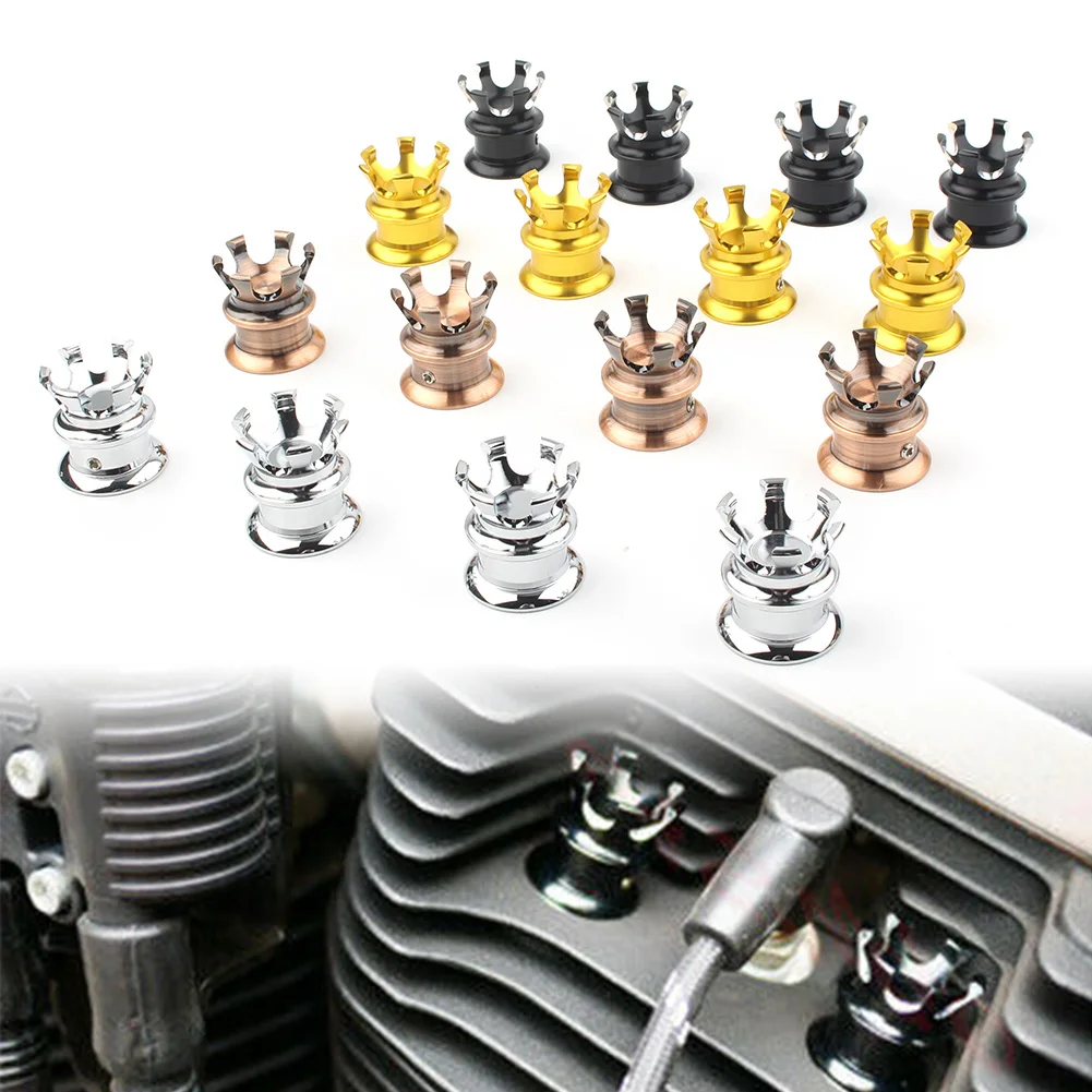 4X Motorcycle Head Bolt Topper Cover Caps Engine Covers For Harley Softail Dyna Sportster XL883 XL1200