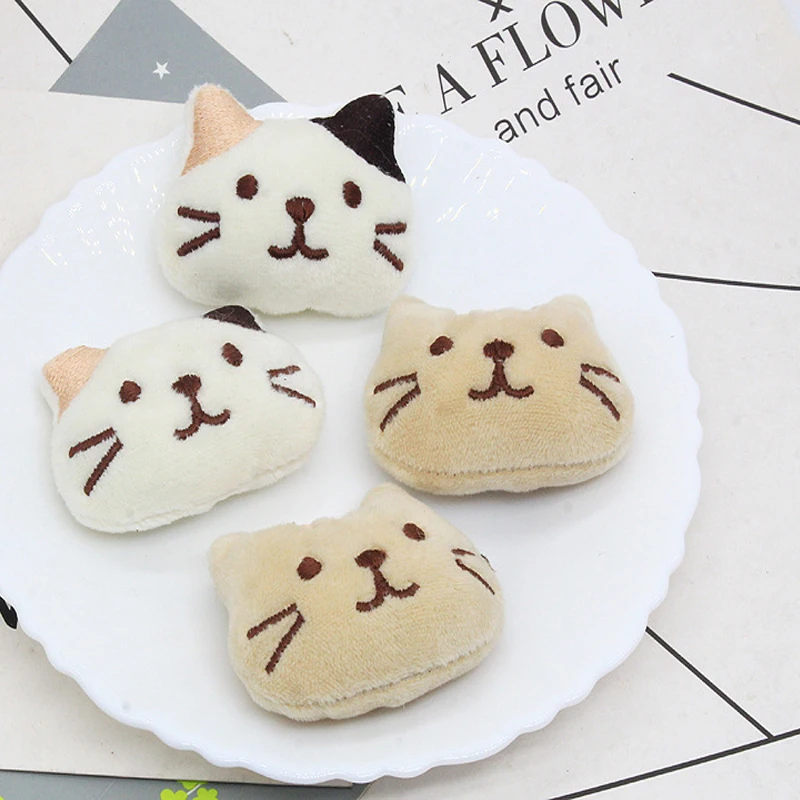 10pcs/lot 4.2*5.5cm DIY Handmade sweet cat dolls Padded Patches Appliques For Clothes Sewing Supplies DIY Hair Decoration