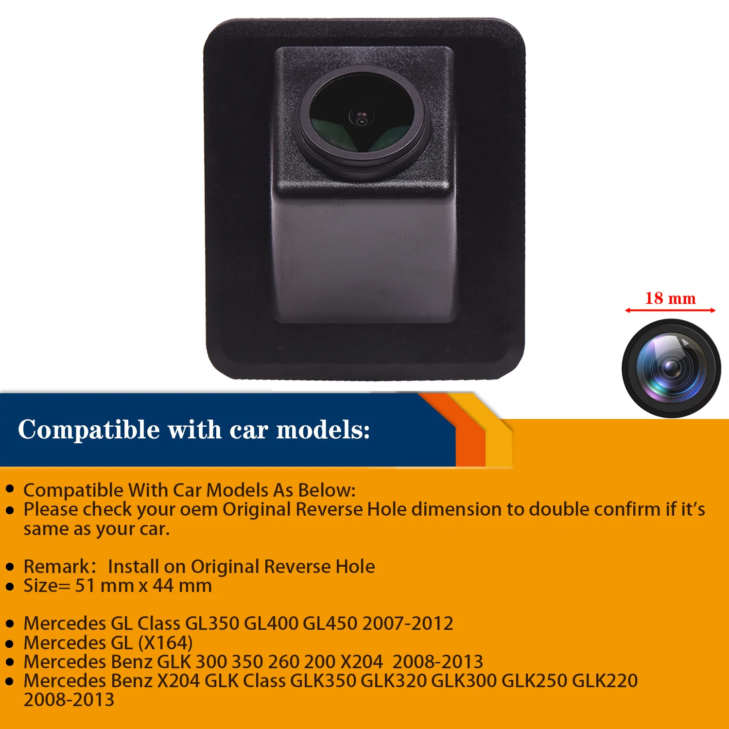 HD 1280x720p Night Vision Camera for Mercedes Benz GLK 300 350 X204/S/E Class/C Class W204 S204 Limousine Kombi CL Class W216