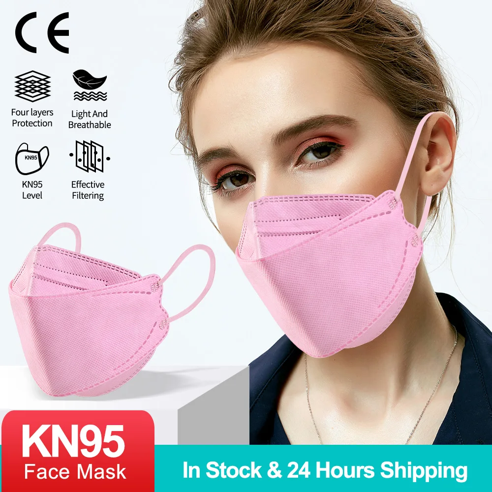 Adult Fish KN95 Mask 4 Layers Mutil Colors Mascarillas FPP2 Respirator FFP2mask Korean Protective Face Maske FFP2 Masque CE