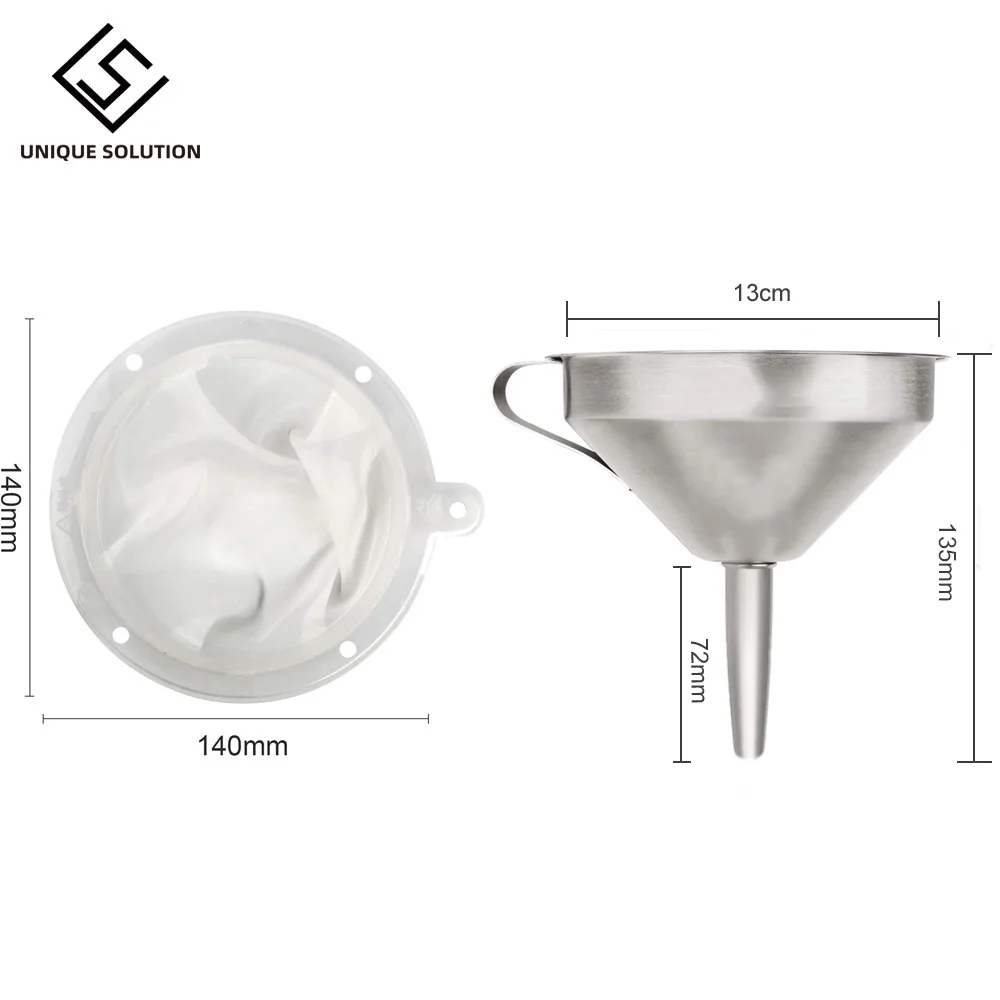 3D Resin Filter Funnel 13cm 304 Stainless Steel Kitchen Funnel with 200 Mesh Food Filter Strainer for UV Resin Filter Cup