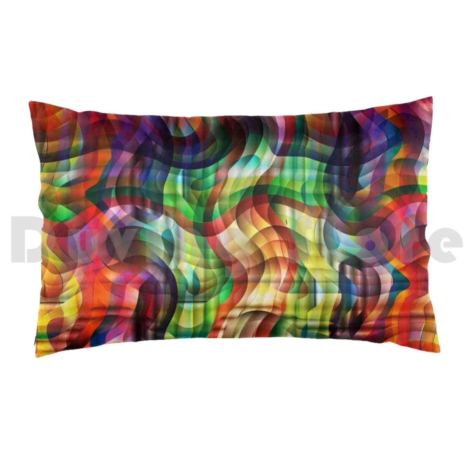 Rainbow Wave Pillow Case Printed 50x75 Rainbow Background Sky Vector Colorful Abstract Concept Blue Bright