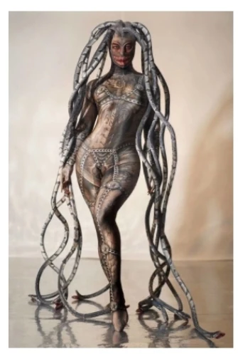 Cool men Medusa Siamese bodysuit Snake Jumpsuit Halloween party event alien snakes cosplay costume Stage show dance wear