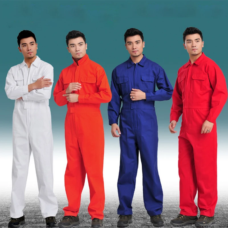 100% Cotton Welding Clothing Work Clothing Men Work Jumpsuits Mechanical Auto Repair Uniform Factory Porter Sailors Coveralls