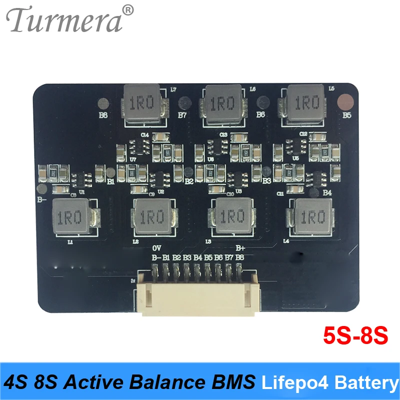 Turmera – équilibreur actif 4s 8S 32650 32700, avec batterie Lifepo4 Lipo, carte de transfert d'énergie, BMS 12V 24V, 1,5a