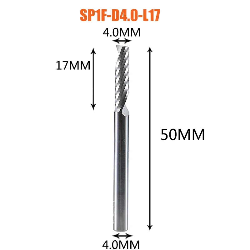 1 st Dreanique O Fluit Spiraalfrees Frees 3D Graveren Carving Enkele Fluit Bit Voor Houtbewerking Acryl ACM Aluminium