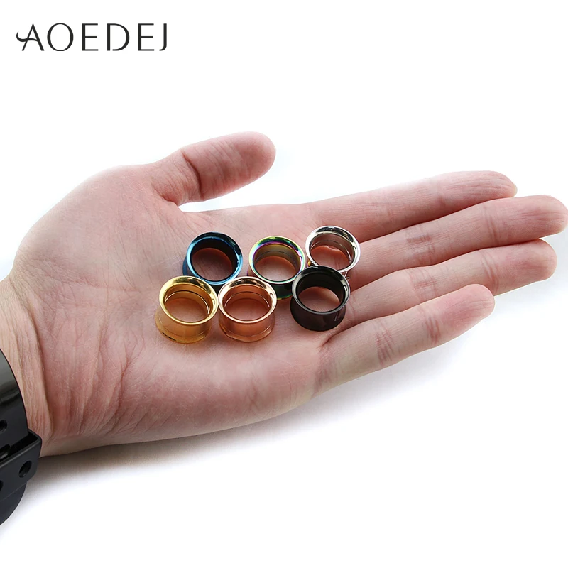 AOEDEJ 2PC 3-30mm Ear Tunnels Plugs 316L Stainless Steel Body Piercing Jewelry Women Ear Gauges Ear Stretchers Expandar Plugs