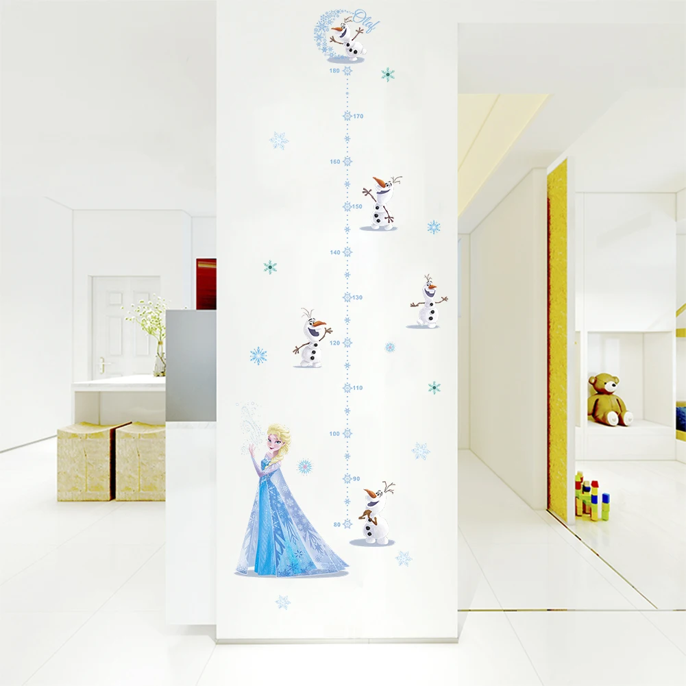 

Cartoon Frozen Princess Growth Chart Wall Decals Kids Rooms Home Decor Disney Height Measure Wall Stickers Pvc Mural Art