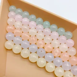 50Pcs/Lot 10mm Light Jelly Color Acrylic Round Beads For Jewelry Making DIY Bracelet Necklace Bags Accessories