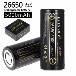 HK LiitoKala lii-50A 26650 5000mah bateria litowa 3.7V 5000mAh 26650 akumulator 26650-50A nadaje się do flashligh nowy