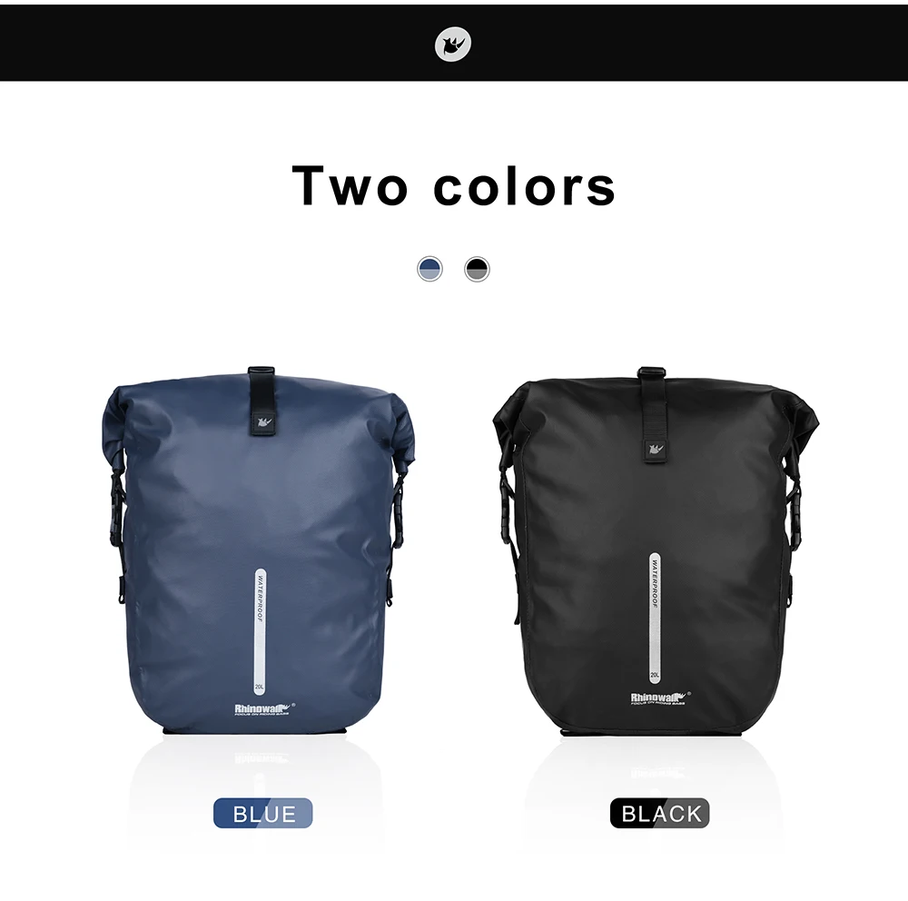 Rhinowalk Waterproof Bike Pannier Backpack 20L Trunk Bag Travel Cycling Bag Basket MTB Road Bicycle Rear Rack Tail Bag Accessory