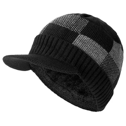 Chapéu de malha de algodão masculino e feminino, aba de pele, skullies, gorros, gorro, tampas de lã, alta qualidade, inverno