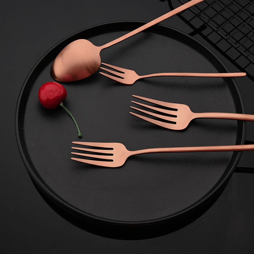 Rose Gold Cutlery Set Fork Knife Spoon 18/10 Stainless Steel Dinner Dinnerware Set Fork Spoon Knife Chopsticks Set Dropshipping