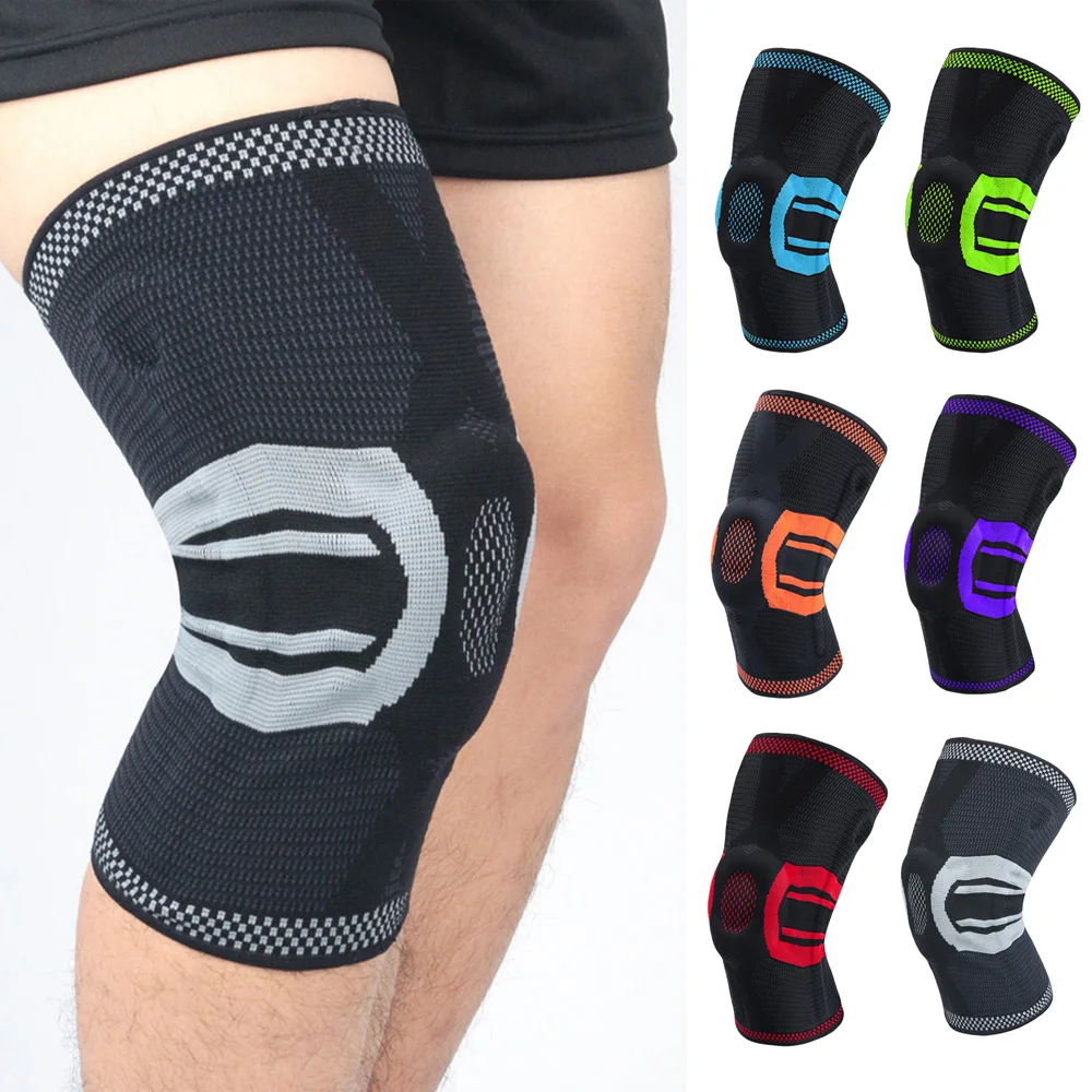 Sport Knie Pads Elastische Druck Klammer Silikon Frühling Knie Schutz 1 Stück SPSLF20013