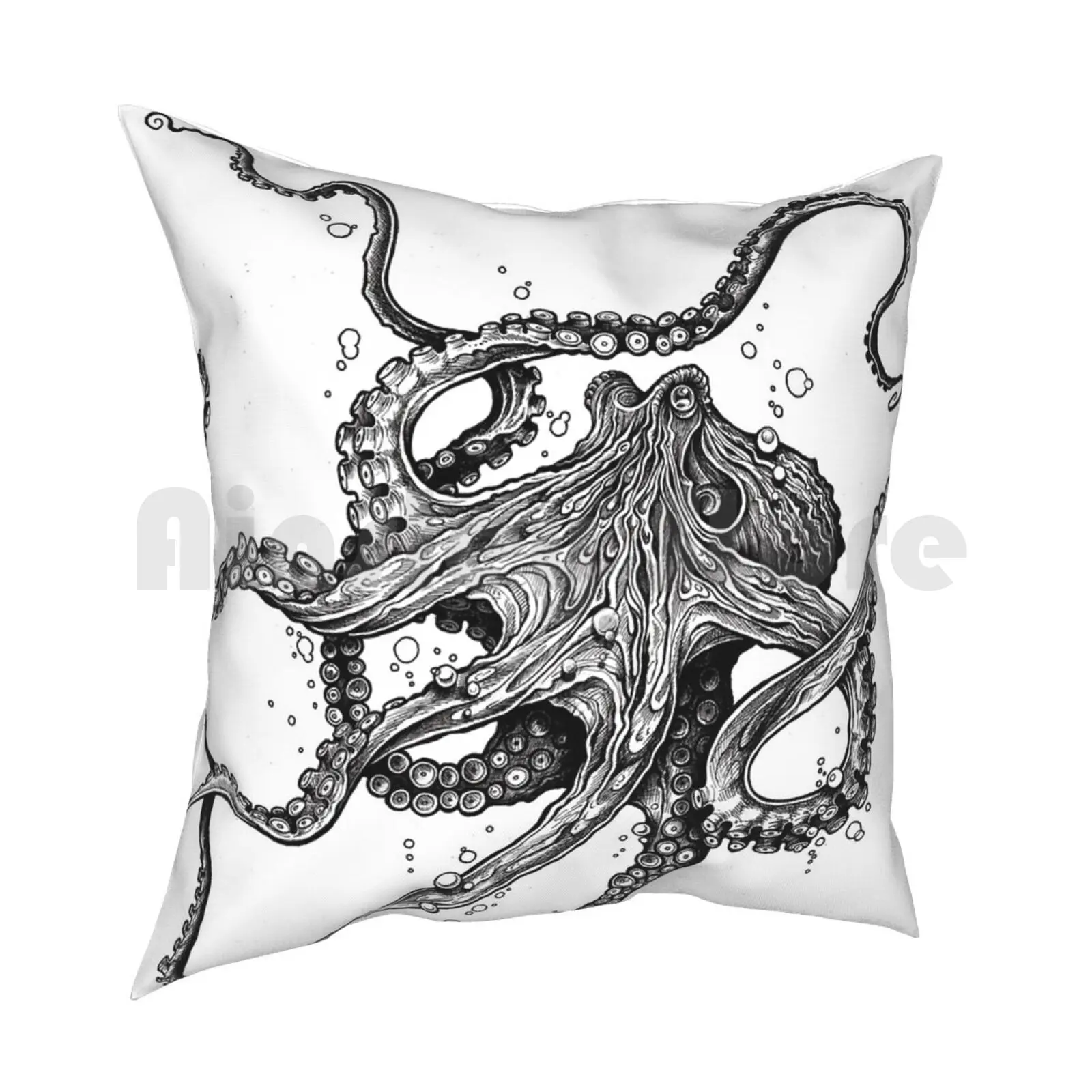 Octopus Pillow Case Printed Home Soft DIY Pillow cover Octopus Tentacles Ocean Animals Underwater Nature Sea Mollusc Pen