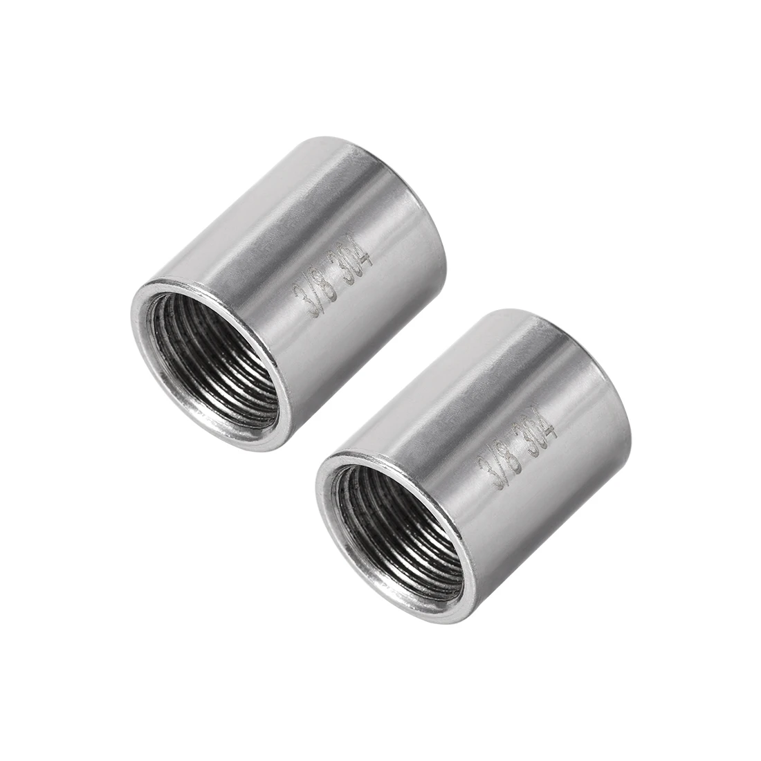 uxcell 2pcs Stainless Steel 304 Cast Pipe Fittings Coupling Fitting 3/8 x 3/8 G Female