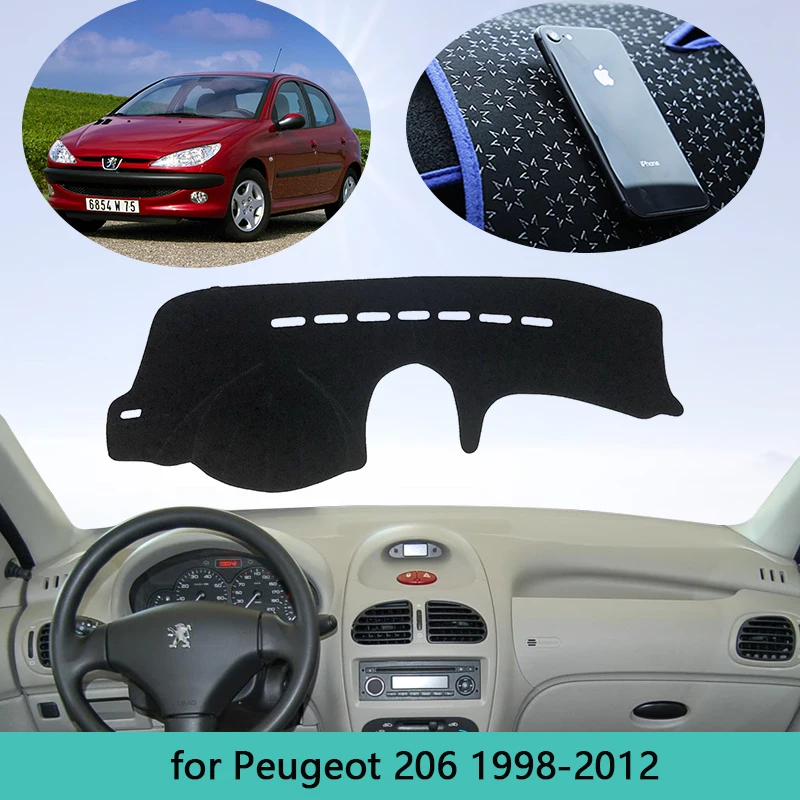 Car Dashboard Cover For Peugeot 206 1998~2012 Auto Dash Mat Carpet Cape Anti-sun Sun shade Dashmat 1999 2000 2001 2002 2003 2004