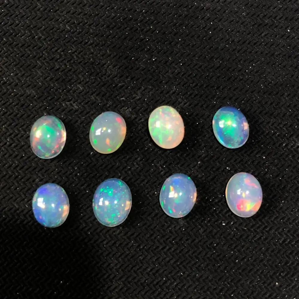 natural genuine opal gemstone nude gem colorful fireworks fit for self jewelry ornament DIY gift oval 8 x 10 mm size good color