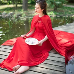 Chinese Cape Cloak Hanfu Fall Spring Ancient Clothes Female Adult Shawl Coat Clothing Stage Performance Cosplay Costume Party