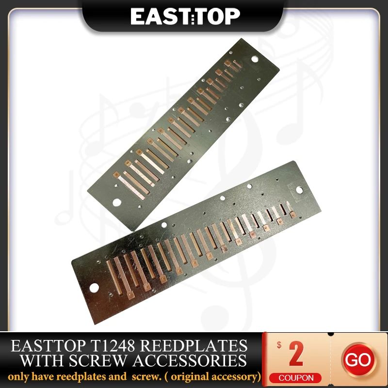 

EASTTOP T1248 Reedplates With Screw For 12holes 48tones Chromatic Harmonica Musical Instruments Harmonica Accessories