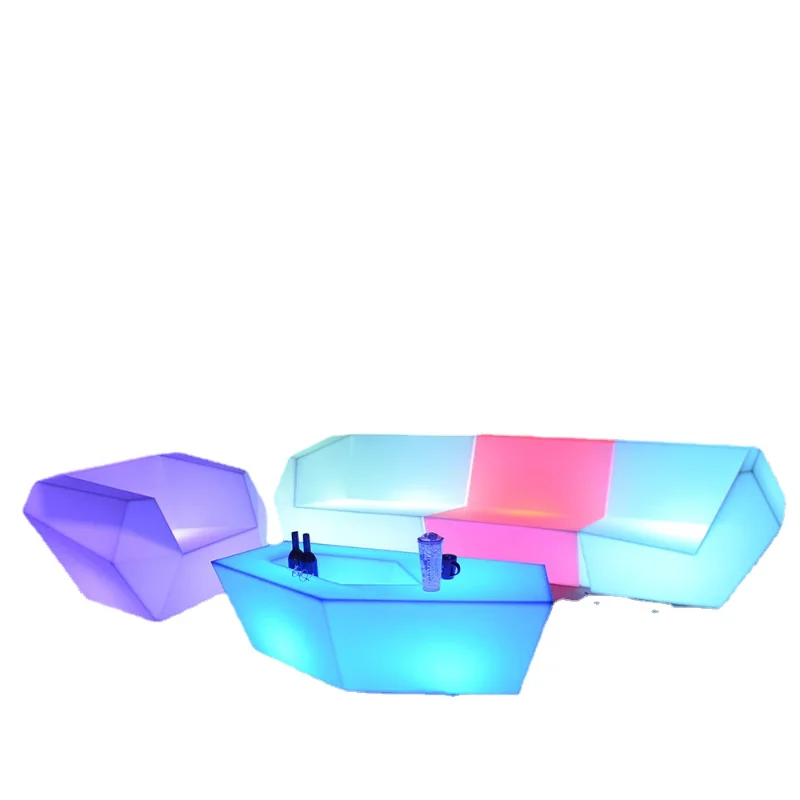 Events Decoracion Inflatable Sofa with LED Light PE plastic sofa led furniture setsCD