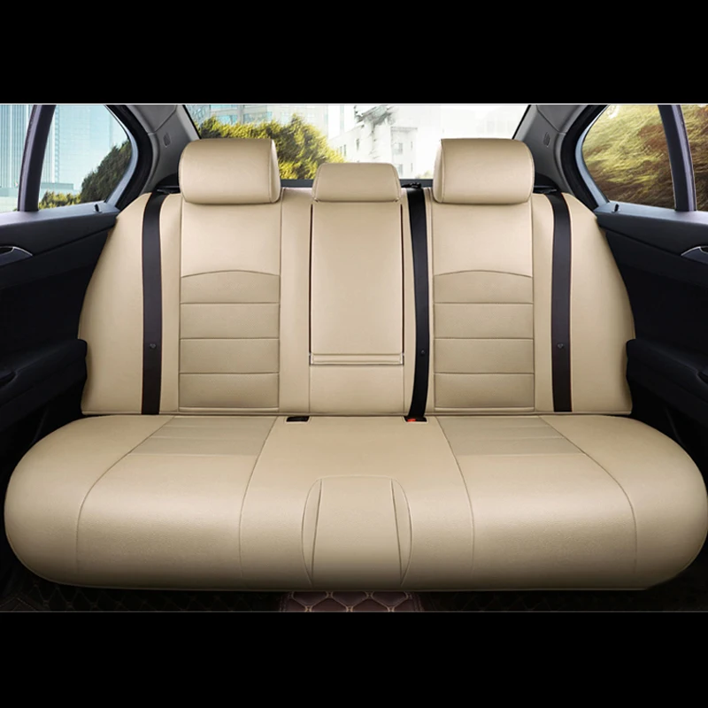 AUSFTORER Cowhide & PVC Leather Seat Cover for Volvo S40 2006-2012 Seat Cushions Set Custom Car Protector Accessories 13PCS/Set