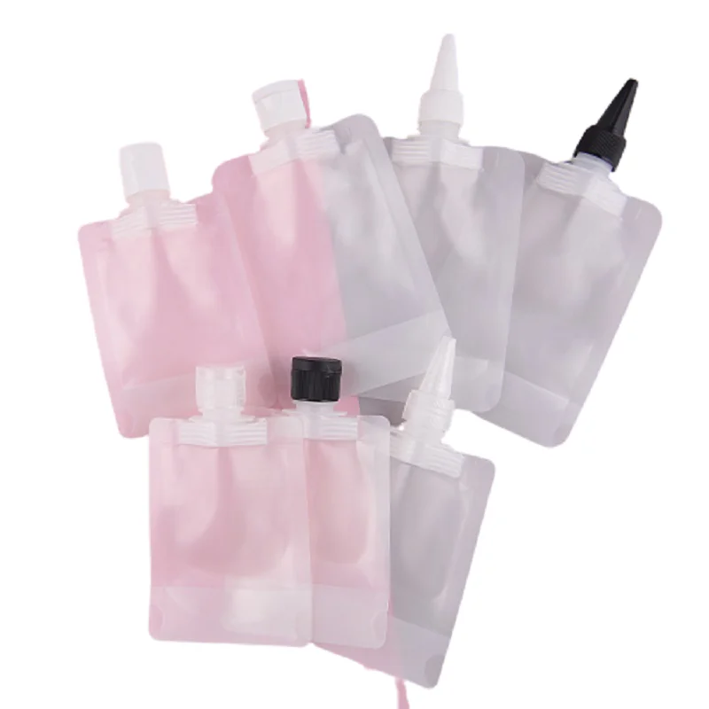 Backflow Cover Suction Mouth Cosmetic Refillable Packaging Bag Swing Lid 50ML100ML Empty Bottle Clear Plastic Container 50pieces