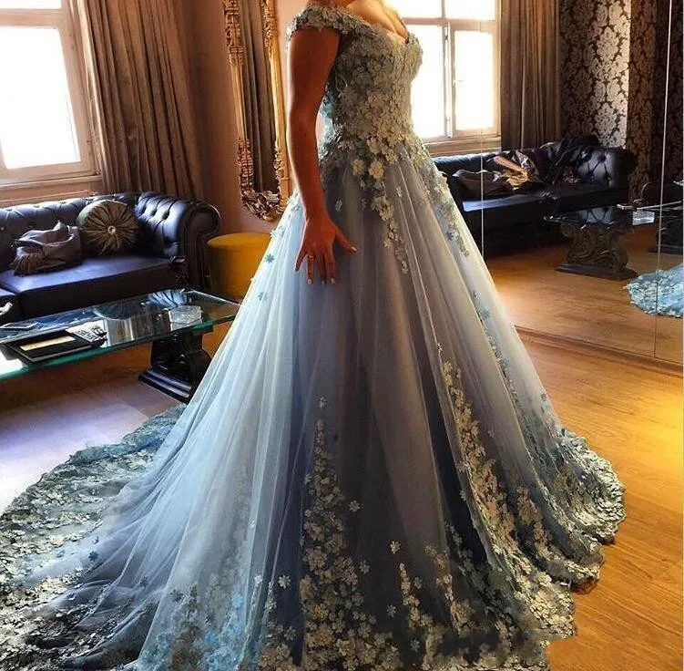 2020 Quinceanera Áo Nón Tay Người Yêu Xanh Da Trời Voan Tay Hoa Sweet 16 Tầng Dài Đảng Hứa Váy Dạ Hội