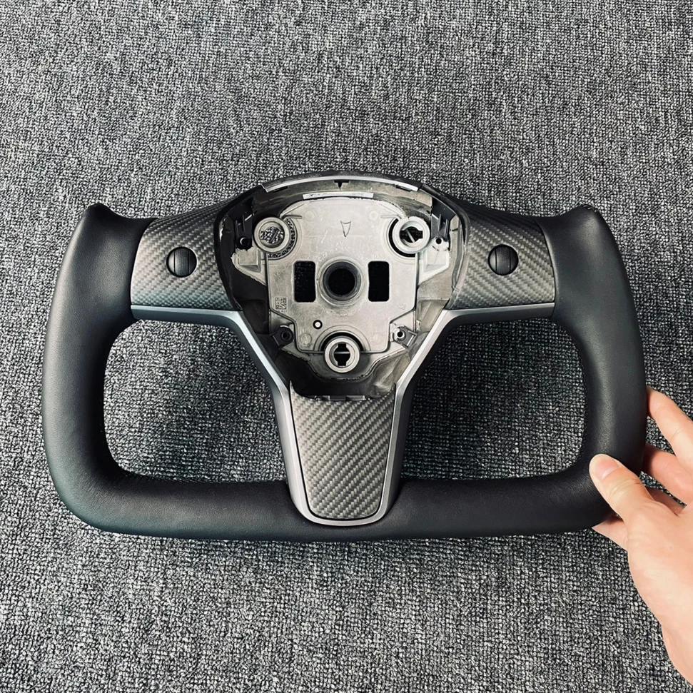 

Foaming Process Carbon Fiber Steering Wheel For Tesla Yoke Steering Wheel Model Y Model 3 2017 2018 2019 2020