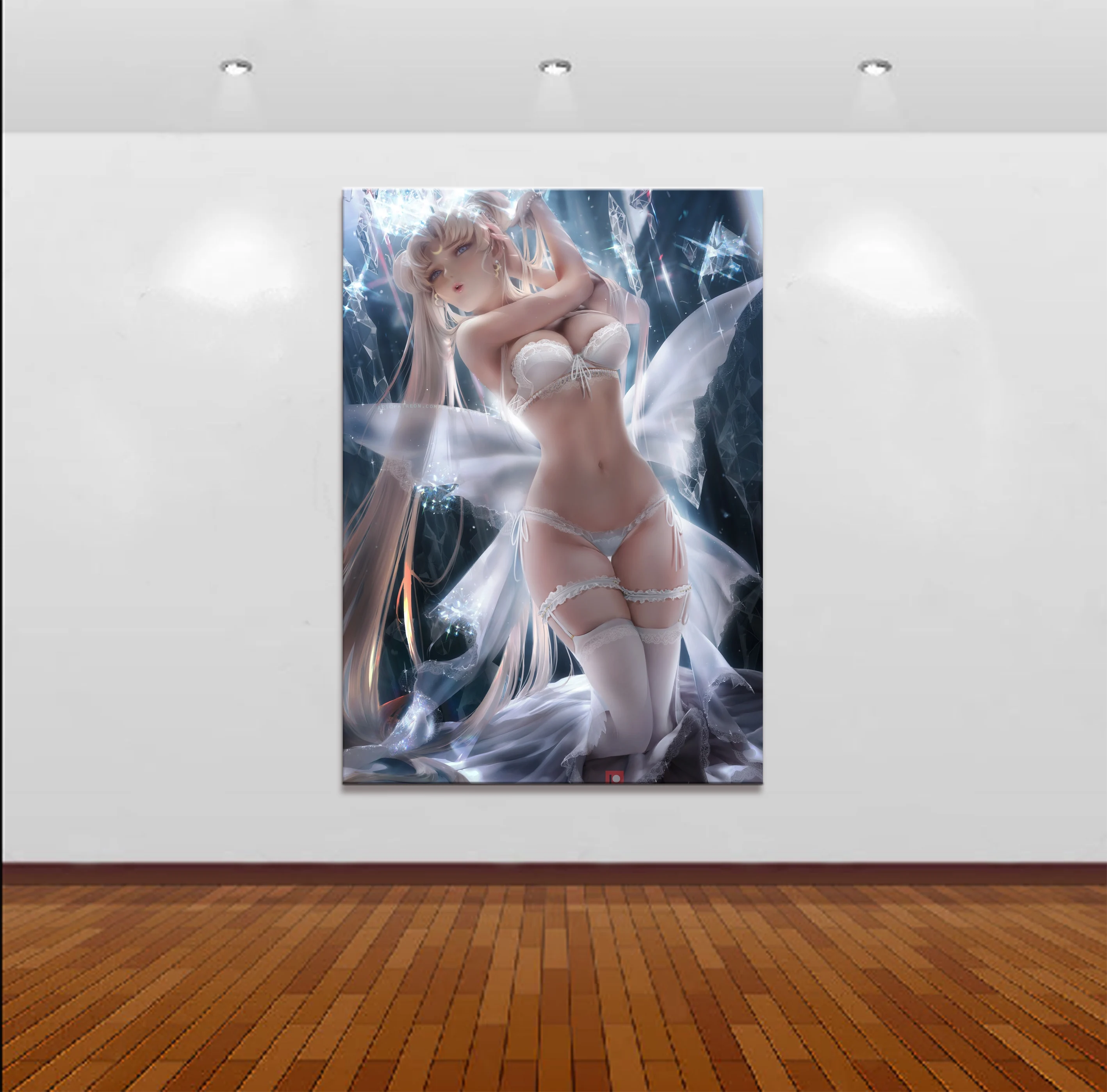 Cuadros Sexy Animation Painting Poster Bunny Girl Senpai Angel Wings Korean Room Canvas Print Wall Art Decor Oil Paintings