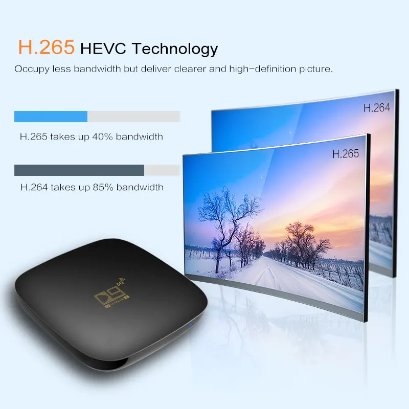 Ott D9 Smart Tv Box Android 10 2G + 16G Ultra Hd Video Mediaspeler 2.4G 5Ghz Wifi Bluetooth Youtube Settopbox