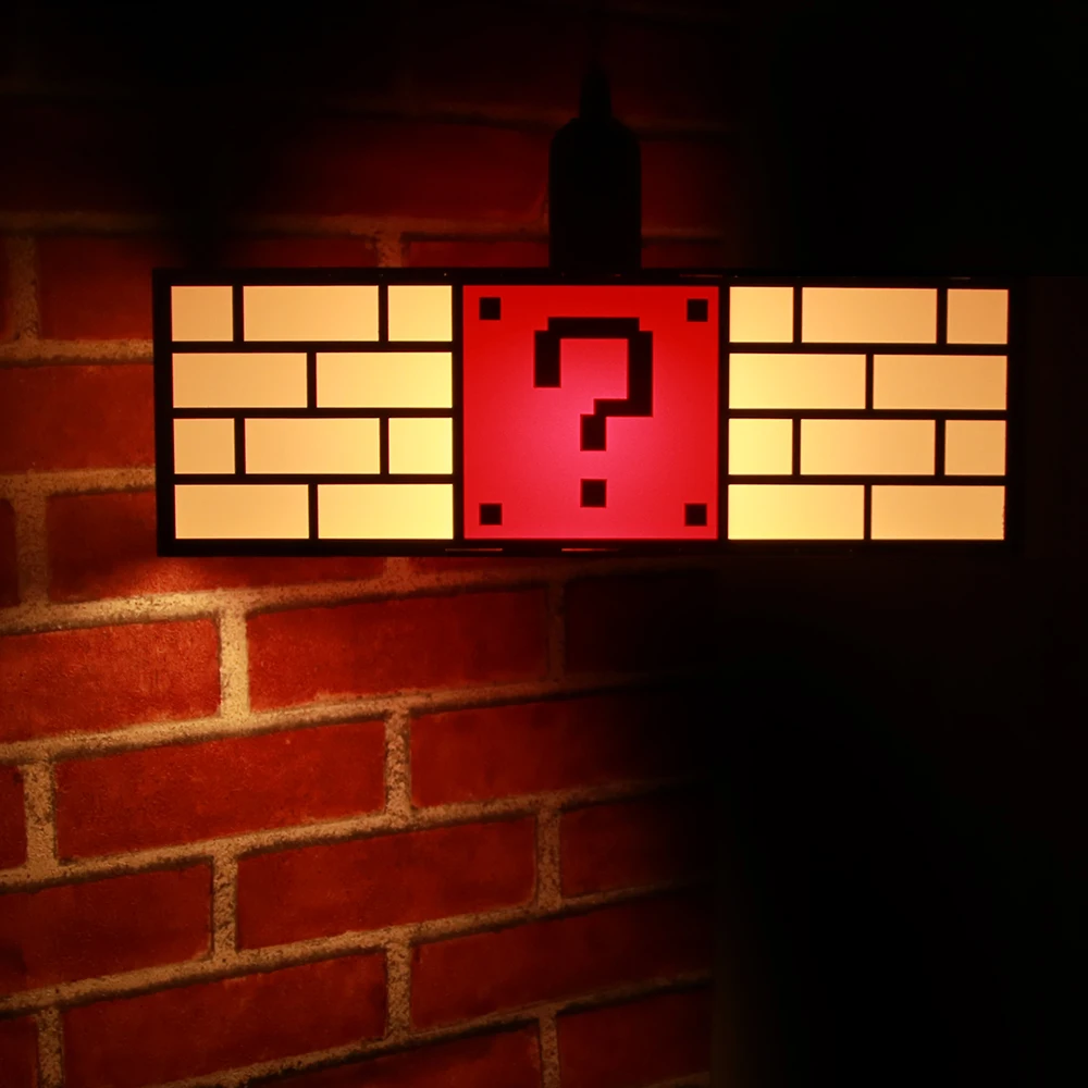  Question Mark Block Eco Friendly Natural Hanging Lamp Night Light Classical Video Game Ceiling lighting Kid Room Decorative