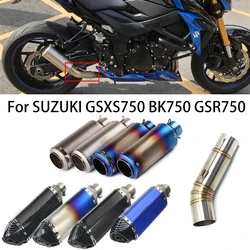 Slip On Motocross Motorcycle Exhaust Mid Link Pipe Muffler For SUZUKI GSX-S 750 BK750 GSR750 GSXS750 GSX S750 2018-2022