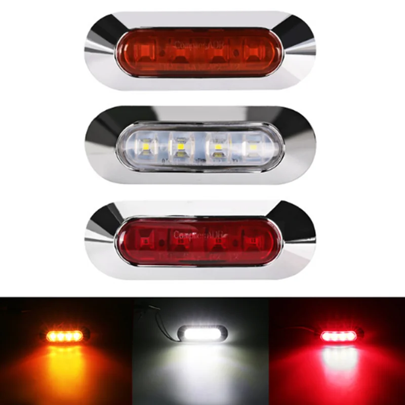 1PC 10V-30V 4LED Side Marker Tail Warning Light Lamp Clearance Trailer Truck