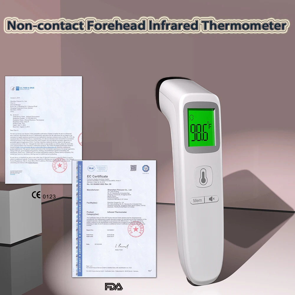 Non-Contact Human Body Thermometer , Medical Forehead Thermometer, Digital Infrared Heating Measuring Tool