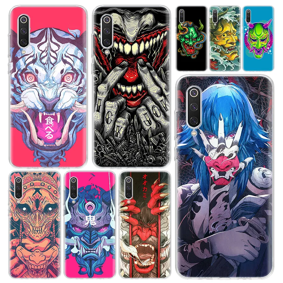 Oni Mask Japanese Element Phone Case Cover for Xiaomi Redmi Note 13 12S 12 11 11S 11T 11E 10 Pro 10S 9 9S 9T 8 8T 7 Plus Print C