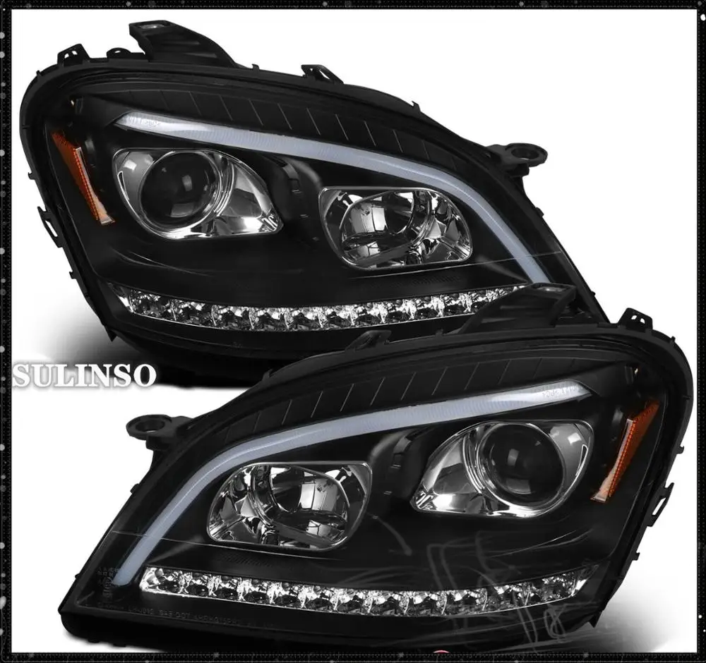 Sulinso For Benz-W164 ML280 ML320 ML500 ML350 2005-2008 Year Black Projector LED HeadLight Accessories