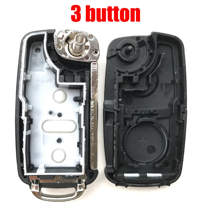 3/4 button Car Key shell Fob For VW VolksWagen Tiguan Touareg golf 4 7 6 Polo mk6 Replacement Remote Flip Folding key Cover Case