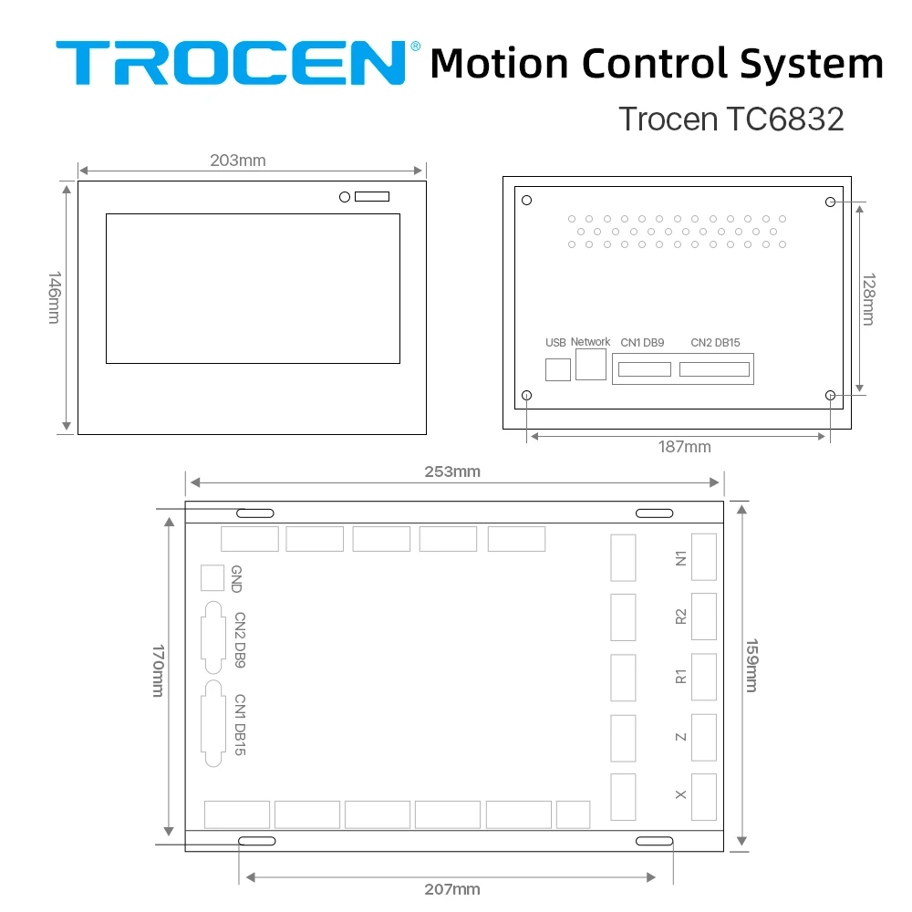 Trocen TC6832 Vibration Knife Control System For Engraving Machine Control System With Offline Controller,High-Speed DSP 10 Axis