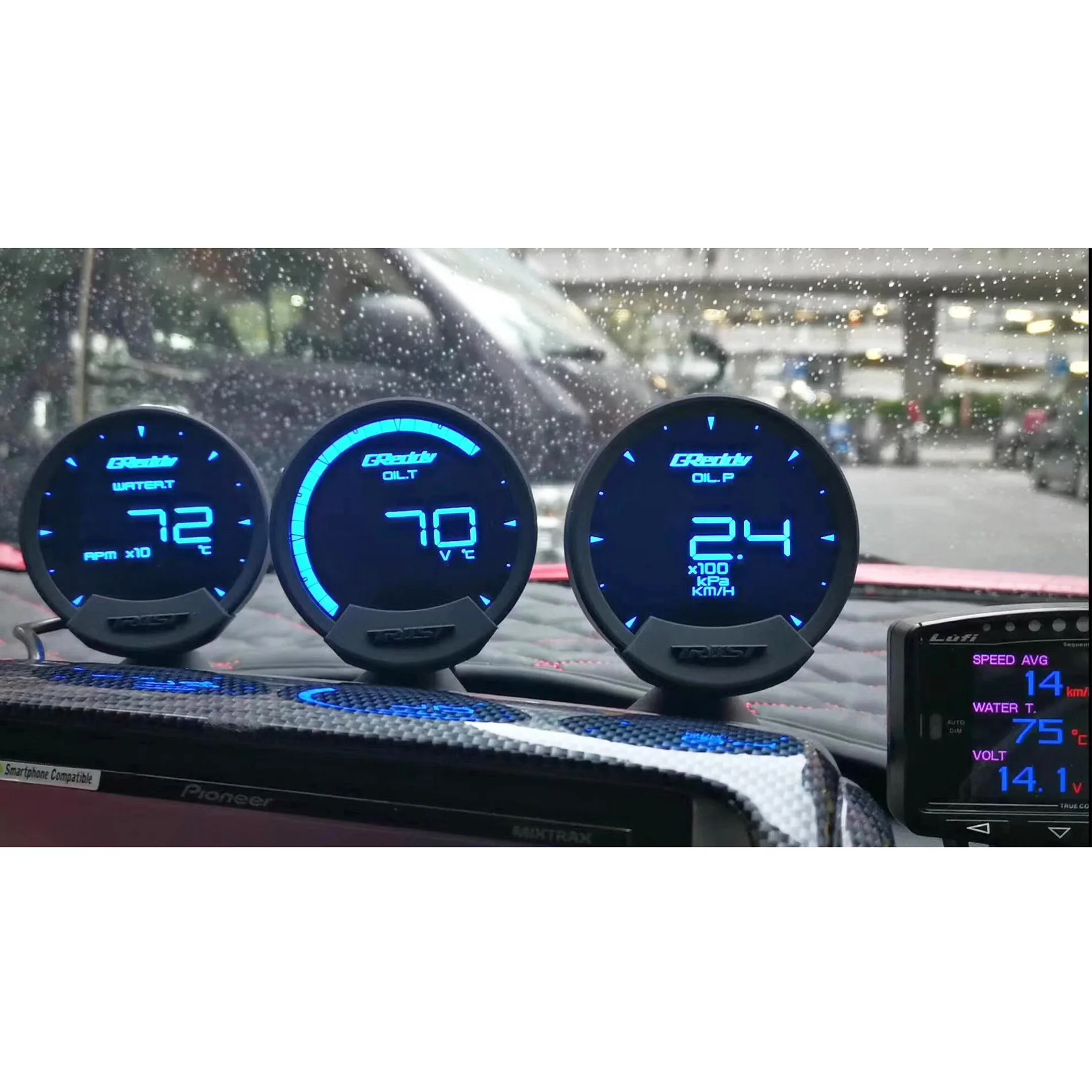 Greddi Sirius 7 Colors LCD Head Up Display Boost Water&Oil Temp Oil Press RPM Fuel Pressure Air-fuel Ratio EGT Gauge