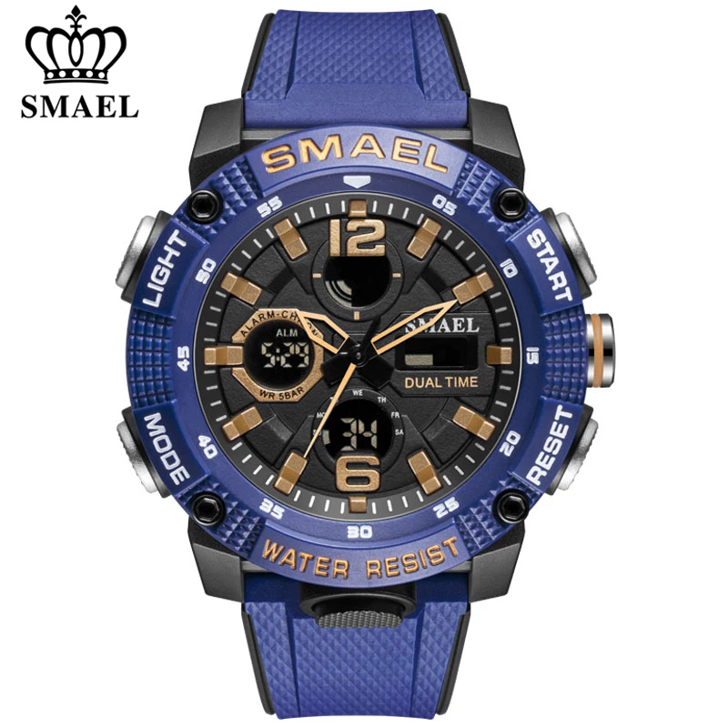 

SMAEL Military Sport Watch Men Dual Display Waterproof Top Brand Luxury Digital Quartz Clock Male Wrist Watch Relogio Masculino