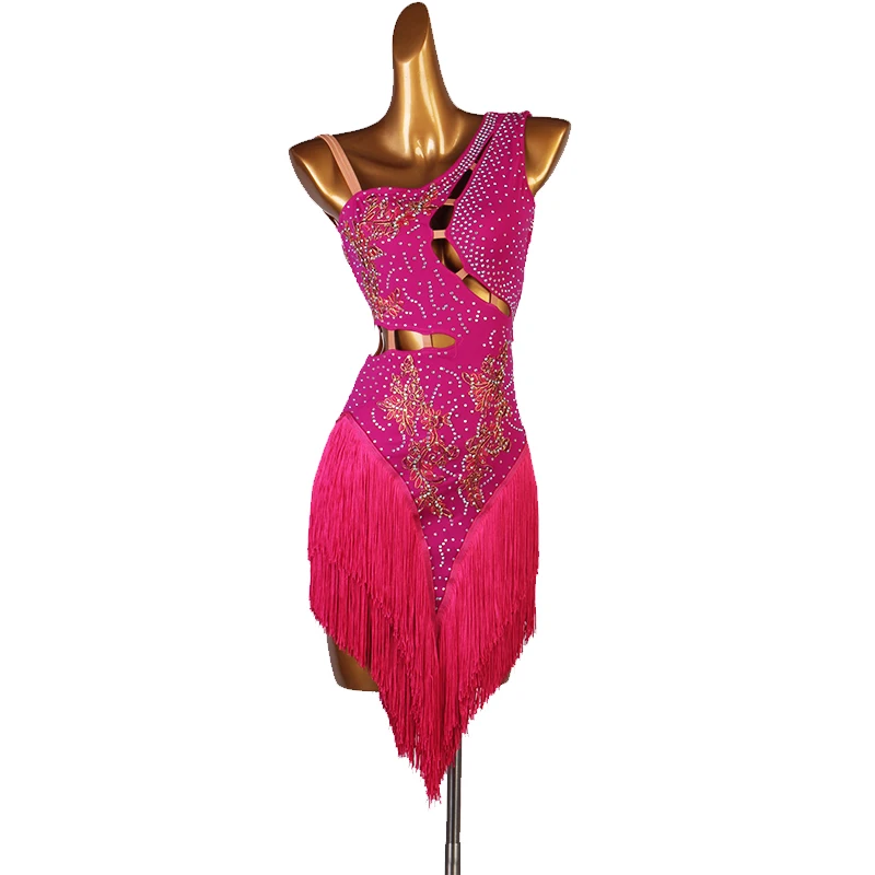 Latein-Tanzkleid für Damen, Quaste, Ballsaal, Wettbewerbskleid, Rumba, Salsa, Tanzkleidung