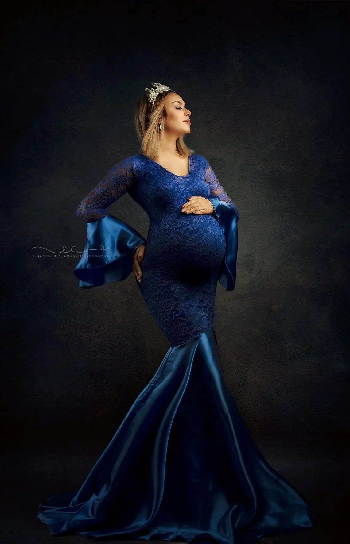 

Elegence Lace Maternity Dresses For Photo Shoot Props Sexy Pregnancy Dress For Photography Long Pregnant Women Maxi Gown Clothes