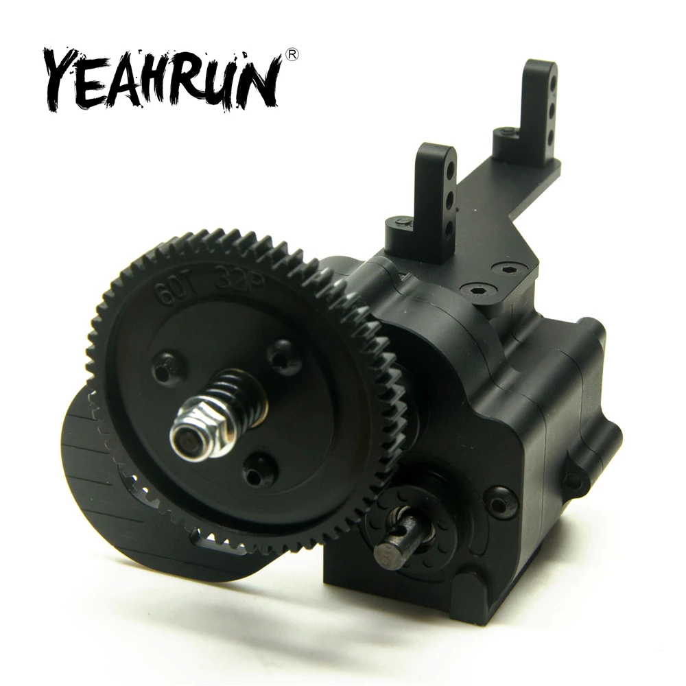 Yeahrun caixa de transferência de metal, caixa de transmissão de 2 velocidades para axial wraith scx10 1/10 rc crawler carro caminhão modelo peças de atualização